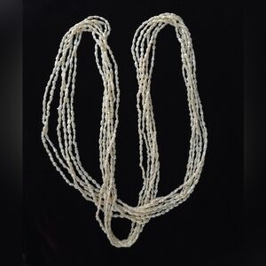 VTG Freshwater Rice Pearl 6 Strand Necklace 35" Winterthur Museum